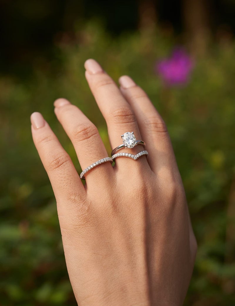 IMOLOVE Moissanite Oval Engagement Rings for Women 2CT Oval Ring Sterling Silver 18K White Gold Plated Solitaire Engagement Ring Promise Ring Wedding Ring for Her-70 - Image 4