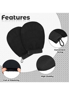 Tatuo 4 Pieces Exfoliating Gloves Korean Exfoliating Mitts Remove Tan Exfoliating Scrubber for Body Visibly Lift Away Dead Skin Exfoliator Scrubber for Women Bath Shower Spa  - Image 4