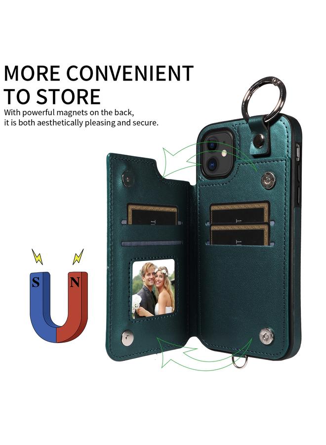 Zaboon Case For iPhone 11 Rhombic Texture Card Bag Phone Case with Short Lanyard - Image 5