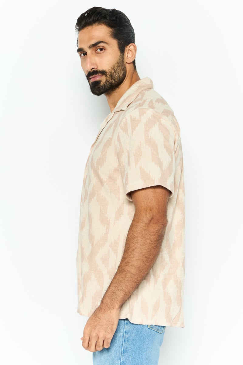 Original Paperbacks Men Regular Fit Short Sleeves Textured Casual Shirt, Multicolor - Image 3