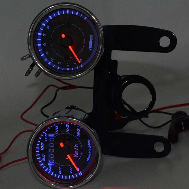 Motorcycle 12v Two-in-one Speedometer Tachometer Odometer LED Gauge with Bracket Universal Fit for Motorbike Accessories - Image 5
