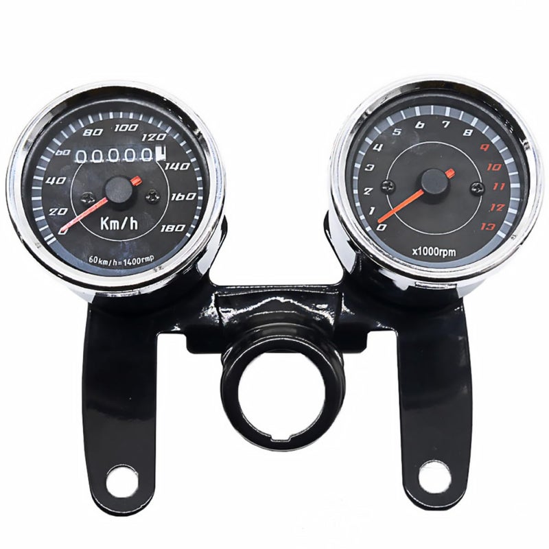 Motorcycle 12v Two-in-one Speedometer Tachometer Odometer LED Gauge with Bracket Universal Fit for Motorbike Accessories - Image 1