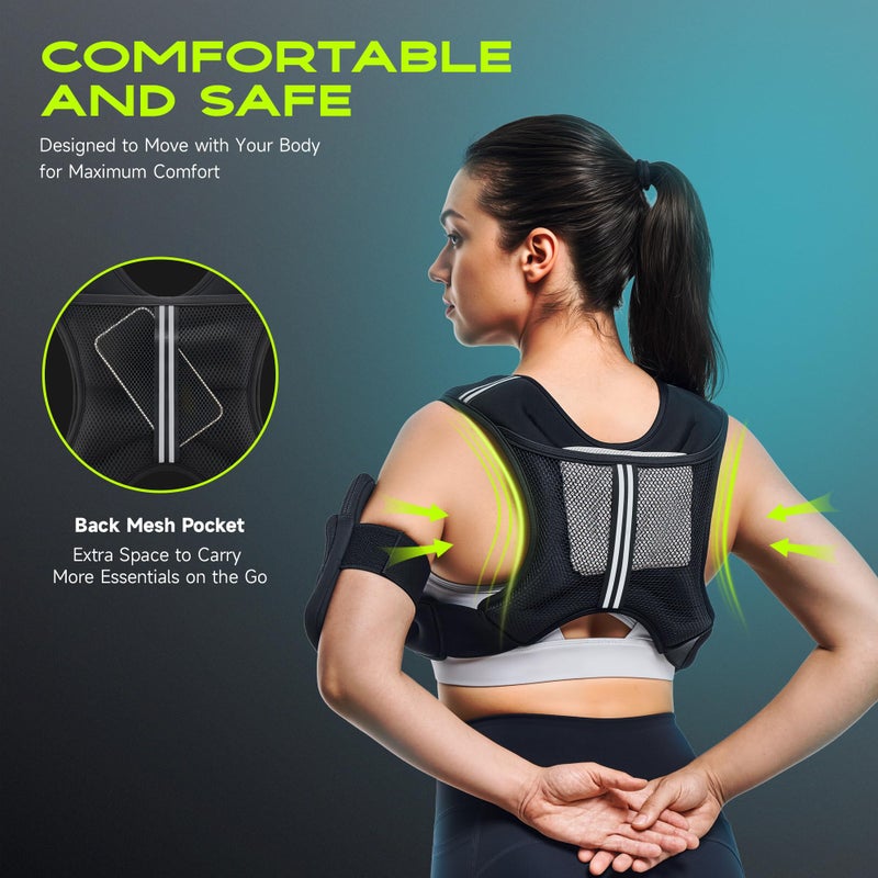 Liveet Weighted Vest, Weighted Vest for Women Men, 10lb Weight Vest with Pocket Reflective Strips Adjustable Buckle Straps SGS Certified Weight Vest for Walking Running Strength Training Cardio Workout - Image 3