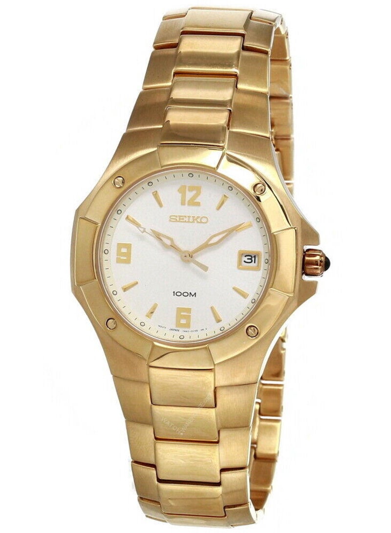 Seiko Coutura Men's Watch SGEA44P1, 39mm White Dial, Gold-Tone Stainless Steel Bracelet, 100M WR. - Image 1