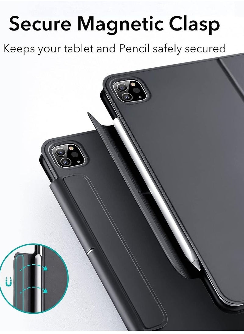 ESR - iPad Keyboard Case for iPad Pro 11 inch and iPad Air Easy-Set Floating Cantilever Stand Multi Touch Trackpad Backlit Keys Magic Black - Image 1