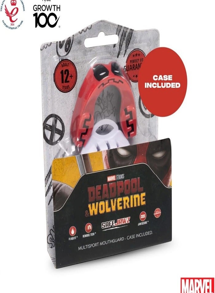 مارفل واقي فم رياضي من ديدبول، طبقة مزدوجة، حماية فائقة، واقي للثة للبالغين مع جراب للملاكمة، وفنون القتال المختلطة، والرجبي، وفنون الدفاع عن النفس، والجودو، وجميع الرياضات التي تتطلب التلامس الجسدي - Image 5