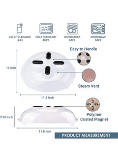 Generic 2 Pack Magnetic Microwave Plate Cover, Microwave Cover For Food With Magnetic, Microwave Splatter Cover, Plate Serving Covers, Dishwasher Safe,Keeps Microwave Oven Clean, Steam Vented, 11.8 Inches  - Image 2