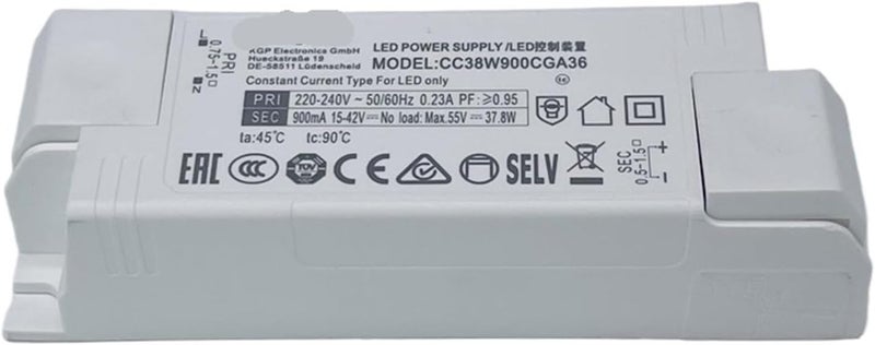Flicker Free Constant Current LED Driver Power Supply 37 8W 15 42V 900mA - Image 1