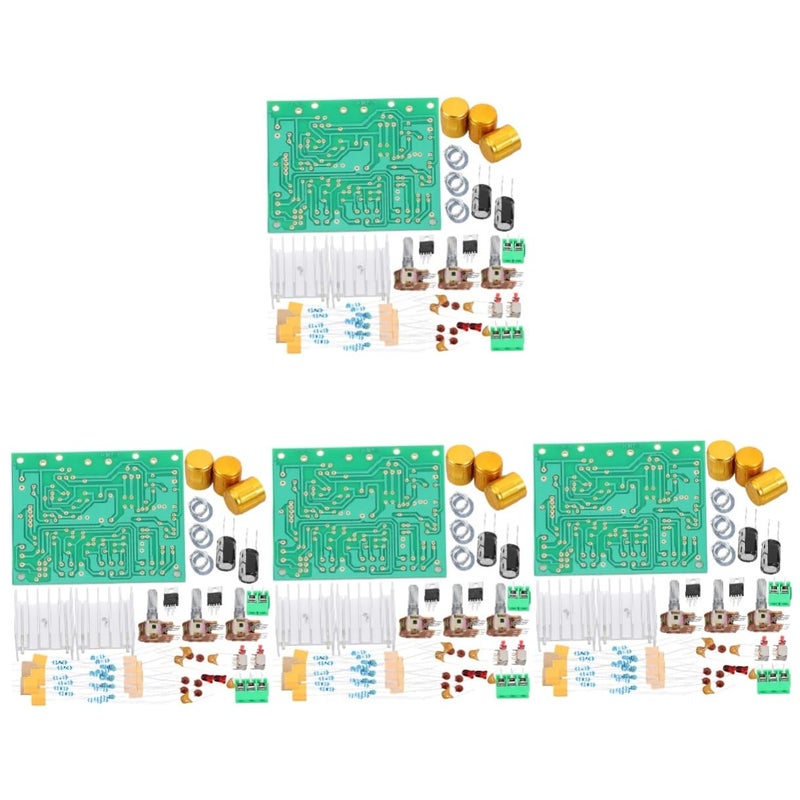 Green Dual Channel Audio Amplifier Board Kit 4pcs Build Your Own Stereo Power Amplifier Module - Image 1