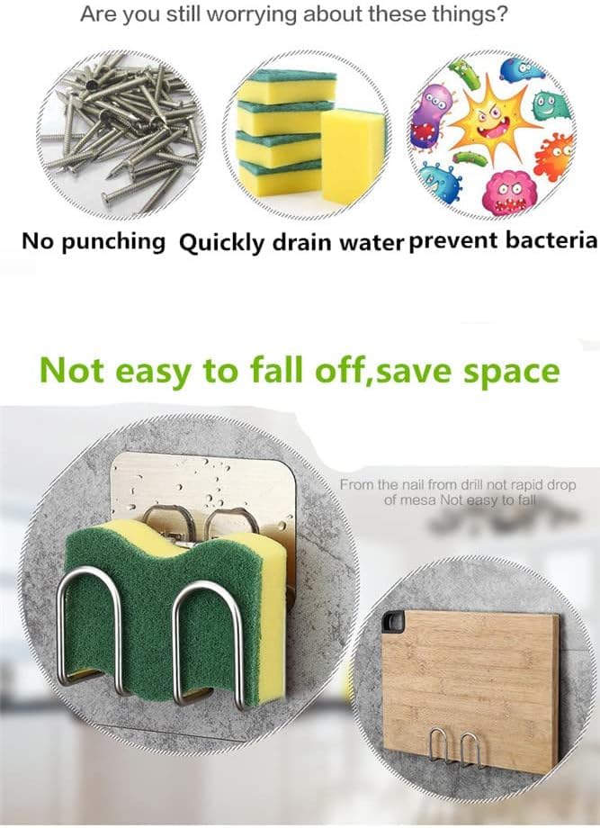 COLBEX Wall Mount Pot Lid Holder,Stainless Steel Stainless Steel Pot Pan Lid Cover Cutting Board Holder, Pan Lid Organizer Pot Hangers for Kitchen,Bathroom, Cabinets (Double) - Image 2