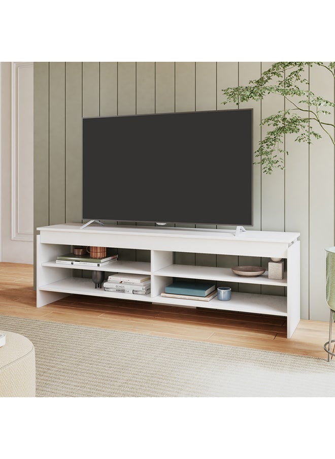 Home Box Wooden TV Table With Storage  - Mdp 15Mm Color White 153 x 35 x 49 cm  - Image 1