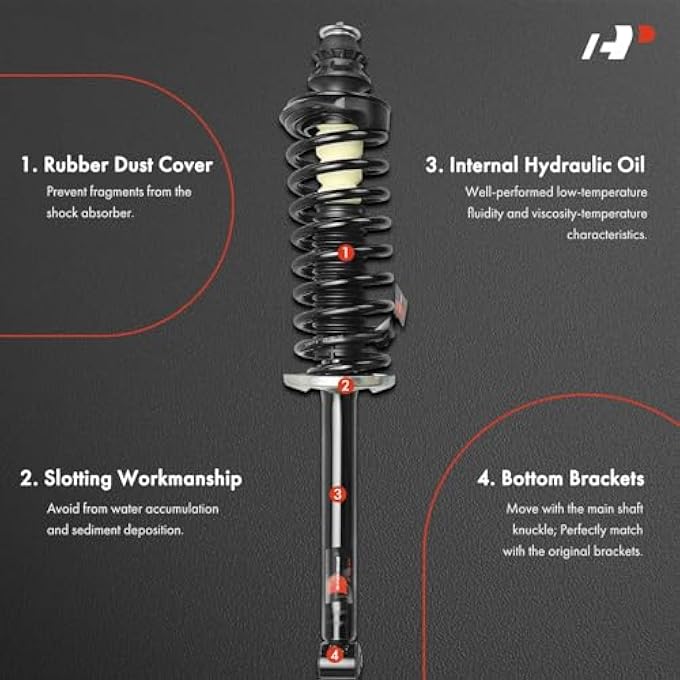 A-Premium Shock Absorber Replacement For Volkswagen Jetta 19931998 Complete Strut Assembly Rear Left And Right A Set Of 2 - Image 4