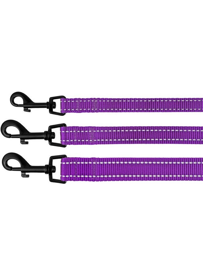 CollarDirect Nylon Dog Leash 5ft for Daily Outdoor Walking Running Training Heavy Duty Reflective Pet Leashes for Large, Medium & Small Dogs (L, Purple) - Image 5
