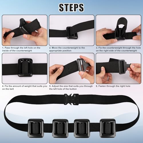 PEUTIER 4pcs Scuba Weights Belt, 0.5kg/1.1lb Scuba Diving Weight Belt Nylon Dive Belt with Metal Quick Release Buckle for Spear Fishing Free Diving - Image 4