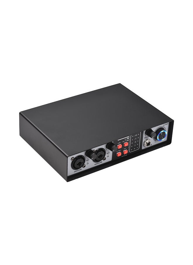 Generic 2-in 2-out Mixer Recording Sound Card Mixing Console Track Separation External Sound Card Computer Recording Driver Free DJ Microphone Equipment 48V Phantom Power Supply  - Image 1