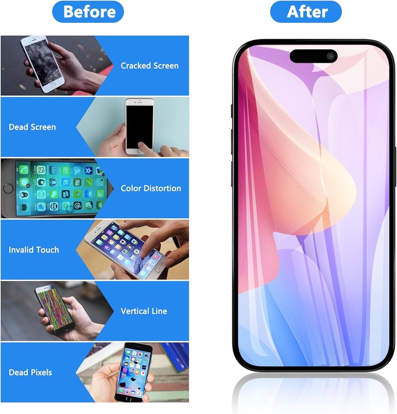 Diykitpl for iPhone 16e Screen Replacement 6.1 Inch, 3D Touch LCD Digitizer Screen for A3212, A3408, A3410, A3409 with Repair Tools Kit+Screen Protector+Waterproof Frame - Image 3