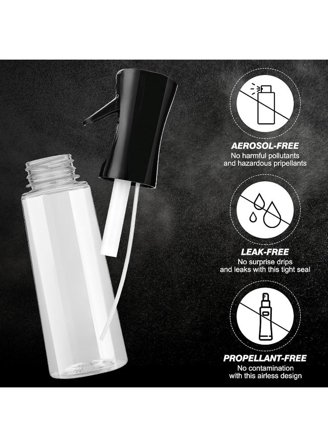 MOMENT Continuous Spray Bottle Plastic Empty Hair Mist Sprayer Ultra Fine Water Mister For Hairstyling Cleaning Salons Plants Pet Care (10.1Oz/300Ml), Transparent Black - Image 3