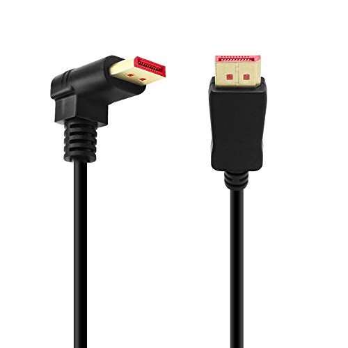 BolAAzuL 90 Degree Displayport 1.4 Adapter Cable, Right Angle Display Port Cable Upward Angled 8K/60Hz, 4K/144Hz 6ft/1.8m Male/Male High Speed for SSUPD Meshlicious/Vertical Mounted GPU - Image 1