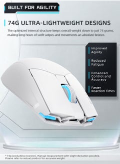 MACHENIKE M7 PRO Wireless Gaming Mouse Rechargeable Dual Mode Gaming Mice 8000 DPI Gaming Office Special Computer Mouse For Laptop Desktop  - Image 2