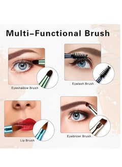 Generic 4 in 1 Makeup Brush Set, Portable Travel Size Make Up Brushes Detachable Eyeshadow Brush Eyebrow Brush Screw Brush Lip Brush for Foundation, Concealer, and Powder Liquid (Multicolor)  - Image 2