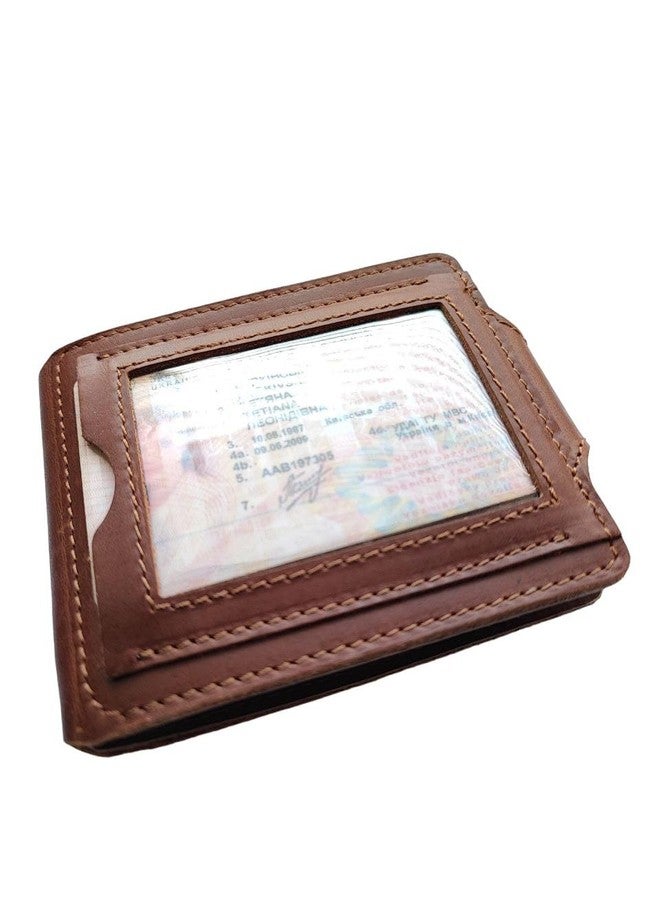GE MARK Mens Leather Wallet with Money Clip - ID Window or Coin Pocket - Slim Bifold RFID Blocking - Genuine Thin Minimalist - Gift Idea (Brown2) - Image 1