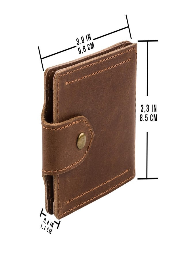 GE MARK Mens Leather Wallet with Money Clip - ID Window or Coin Pocket - Slim Bifold RFID Blocking - Genuine Thin Minimalist - Gift Idea (Brown2) - Image 5