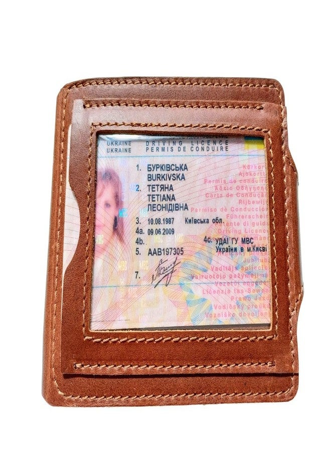 GE MARK Mens Leather Wallet with Money Clip - ID Window or Coin Pocket - Slim Bifold RFID Blocking - Genuine Thin Minimalist - Gift Idea (Brown2) - Image 3