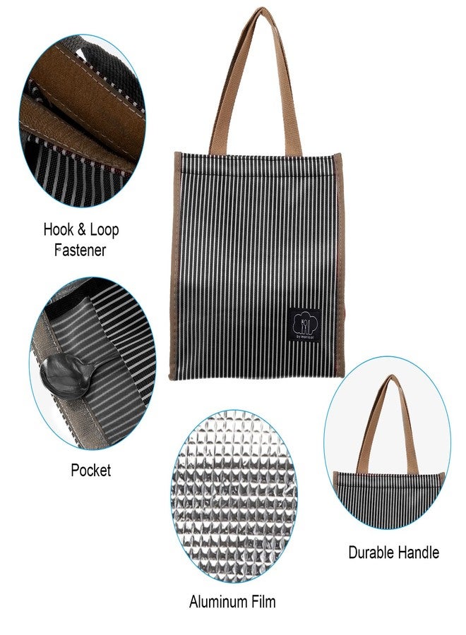 PATIKIL Insulated Lunch Bag, Oxford Cloth Waterproof Lunch Tote Bag Thermal Portable Lunch Box Food Container for Work Office Picnic Outdoor, 10.24"x6.69"x10.24", Black - Image 3