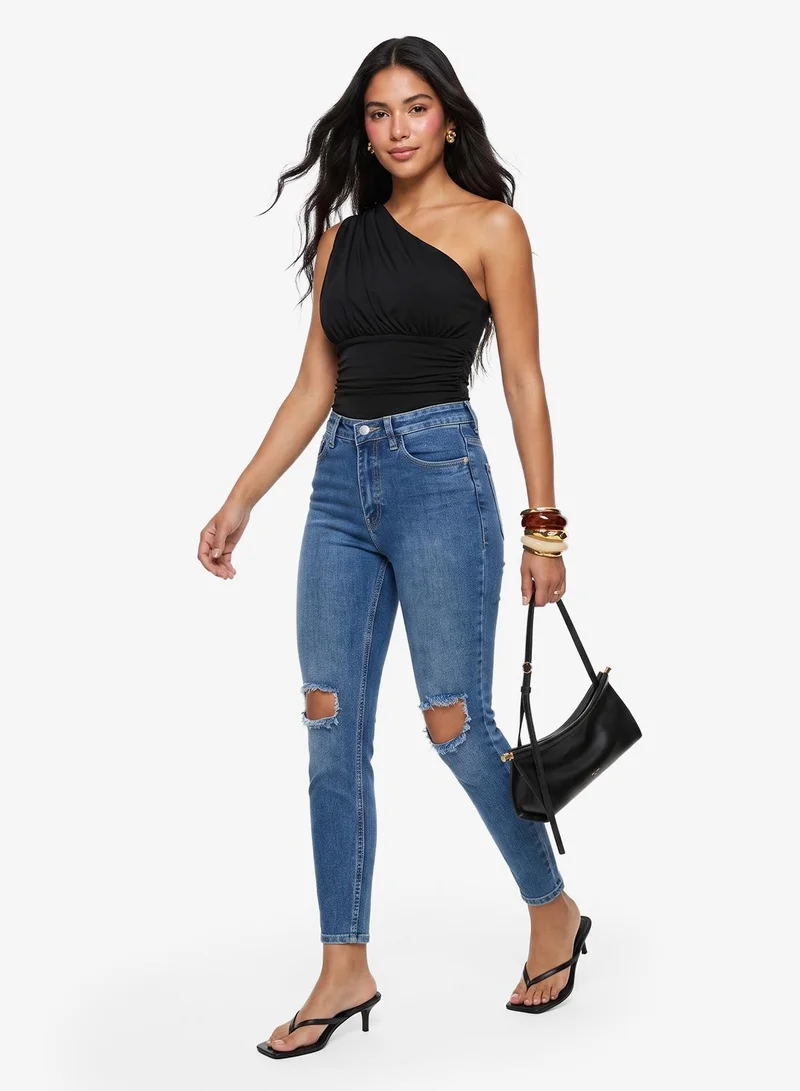 Ginger Distressed High Rise Skinny Jeans