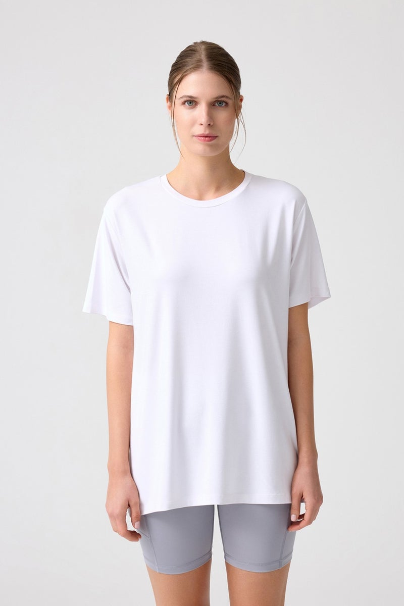 Los Ojos x Melodi White Oversize T-Shirt Boyfriend T-Shirt  - Image 1