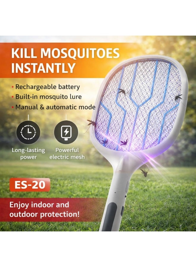 ORdEo Rechargeable Electric Mosquito Racket Killer Indoor Outdoor Zapper - Image 1