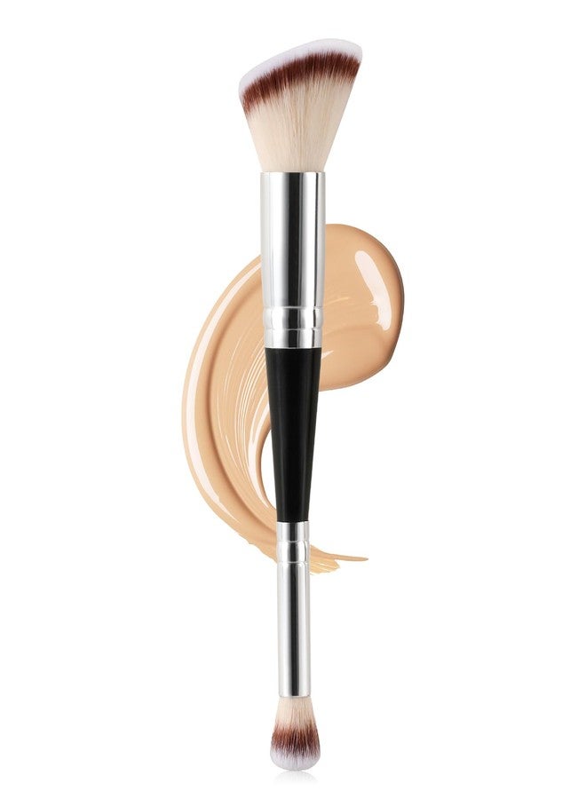 BEAUTYFACTOR Dual-Ended Foundation & Concealer Brush, 2 in 1 Flat/Angled Top Kabuki Brush for Makeup Flawless Blending and Application of Liquid, Powder, Cream, BB Cream - Image 1
