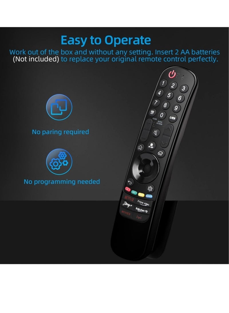 PopZa Universal for LG Magic Remote Control, Replacement for LG LED OLED LCD 4K UHD Smart TV, with Buttons for Netflix, Prime Video, Disney Plus, LG-Channels Button - Image 4