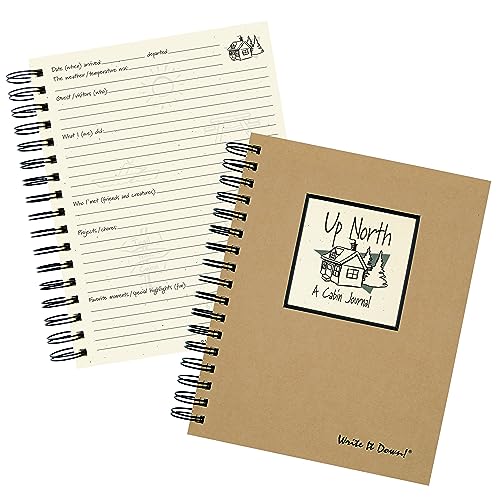 Write it Down Series by Journals Unlimited, Guided Journal, Up North, A Cabin Journal, Full-Size 7.5"x 9", Kraft Hard Cover, Made in USA - Image 1