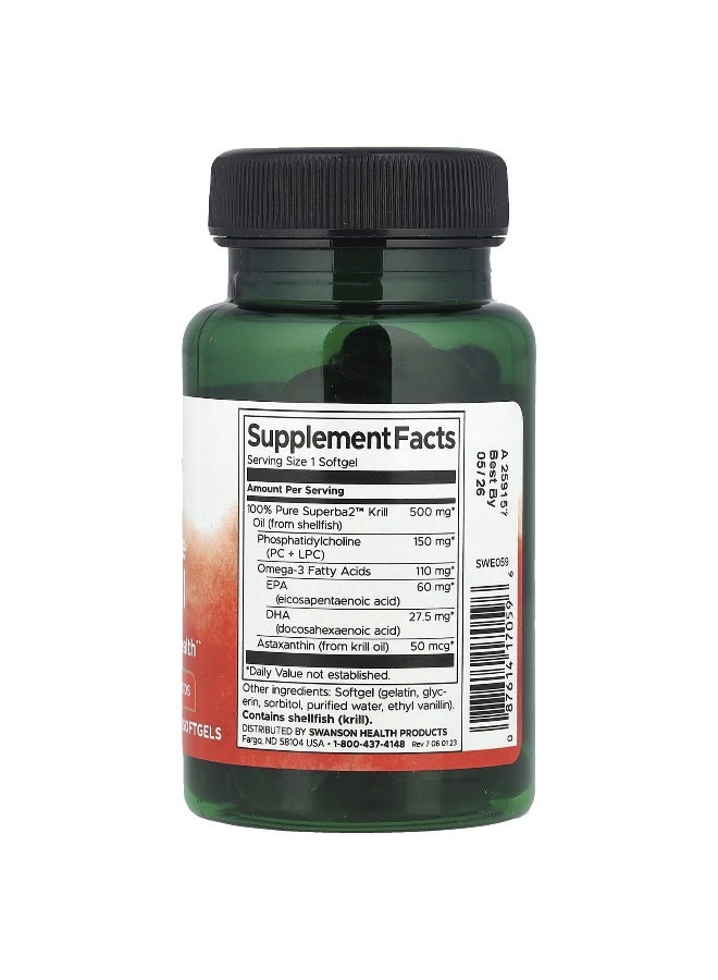 Swanson, 100% Pure Krill Oil, 60 Softgels - Image 2