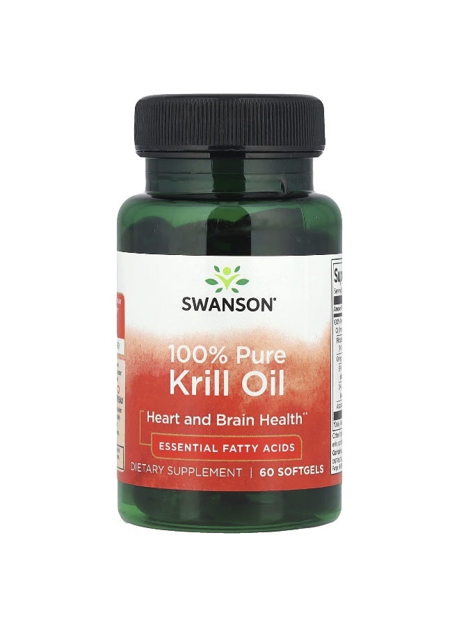 Swanson, 100% Pure Krill Oil, 60 Softgels - Image 1