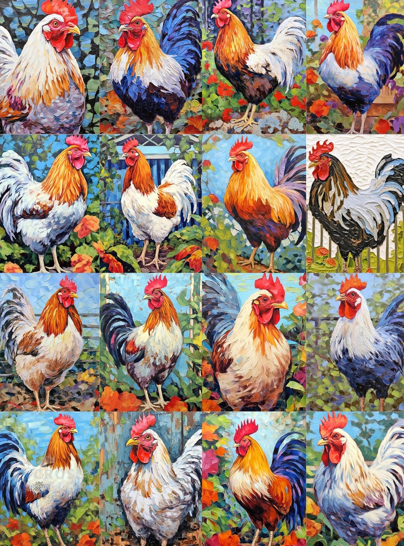 Cross & Glory Cross Glory Vibrant Poultry in Paradise A Key West Tribute 1000 Piece Jigsaw Puzzle for Adults Vibrant Chicken Collage 20 x 27 Inches - Image 3