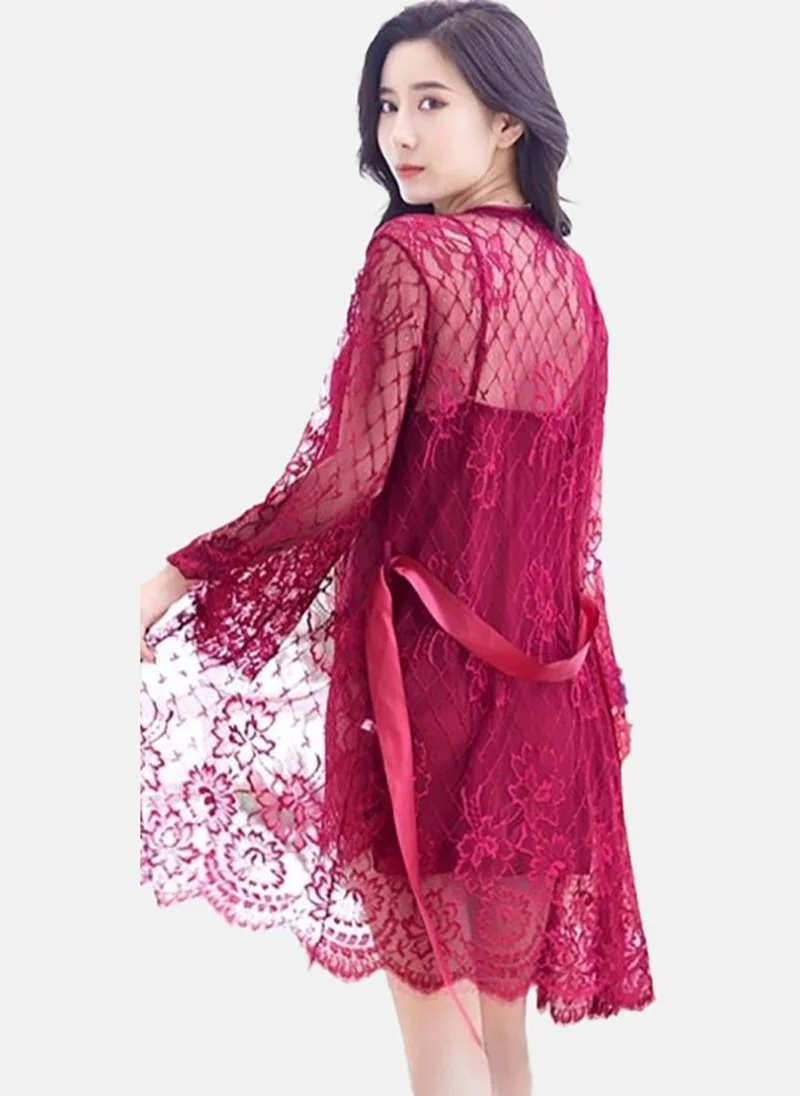 يونيكي Maroon Solid Babydoll