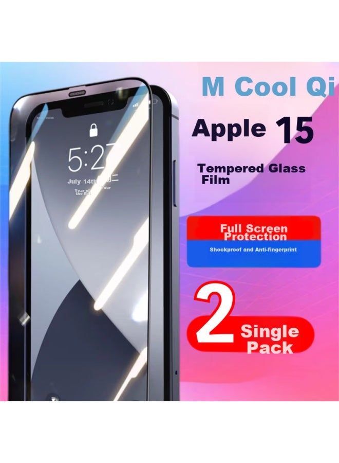 Maikuqi Compatible With Apple Iphone 15/16, Universal Phone Tempered Glass Screen Protector, Hd Full Coverage Anti-fingerprint Glass Film - 2 Pack - Image 1
