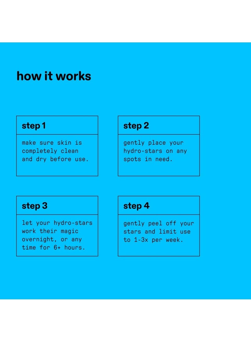 ستارفيس هيدرو ستار + حمض الساليسيليك بقع البثورة والكبير الأزرق المدمج ، يساعد على تقلص وتهدئة البقع العميقة ، شكل نجمة لطيفة ، نباتية ، 32 عدد - Image 5