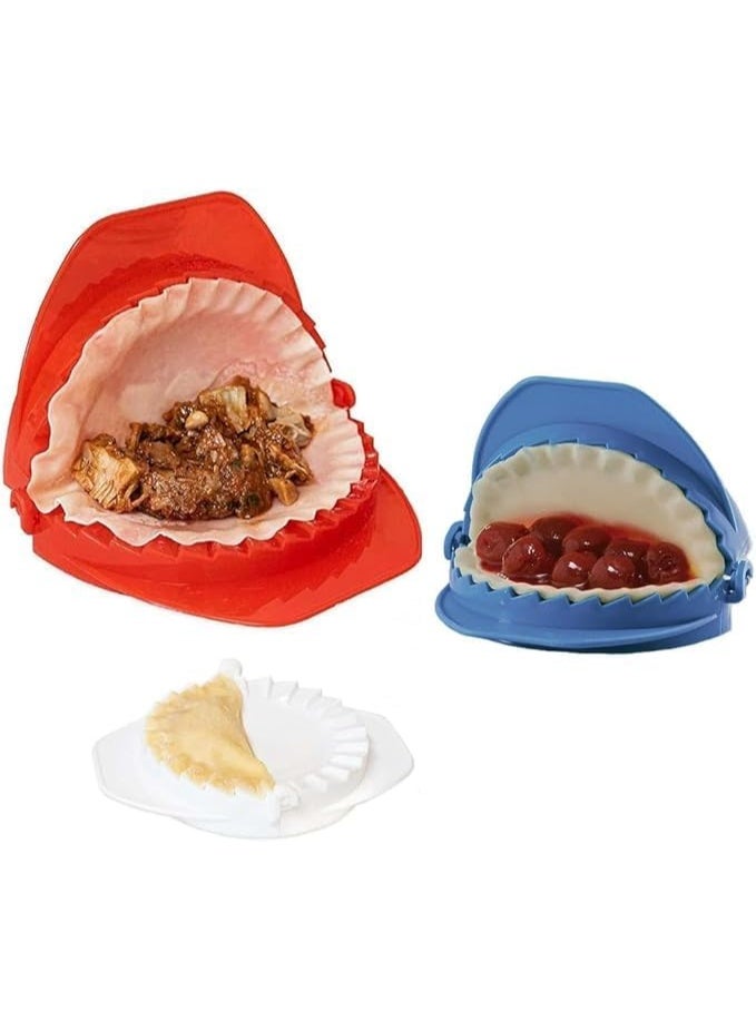 أداة عمل وكبس الزلابية والسمبوسة يدوياً، أداة طي العجين للمعجنات والرافيولي والإمبانادا، بلاستيك آمن للطعام، لون أبيض - Image 3