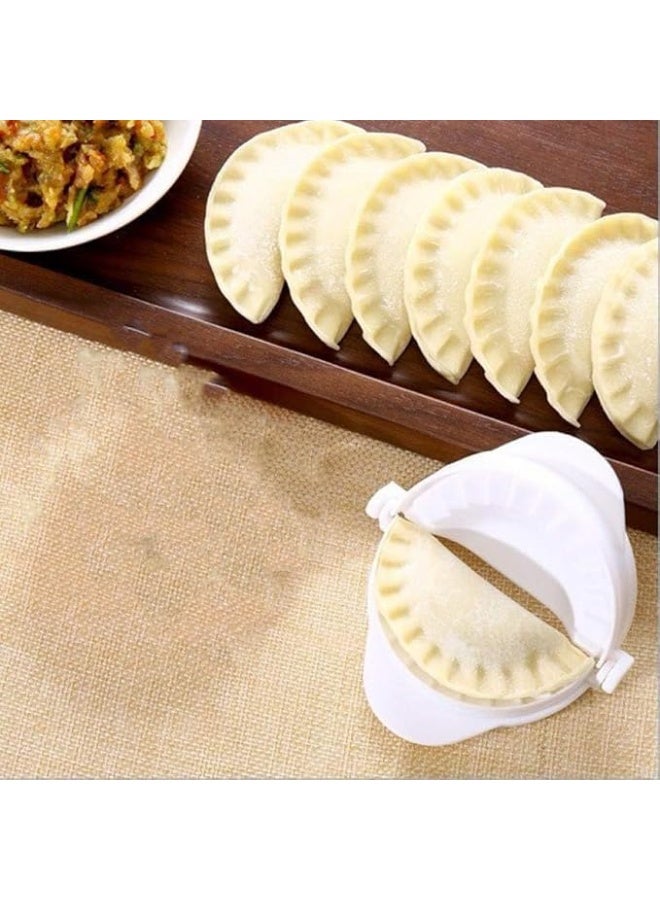 أداة عمل وكبس الزلابية والسمبوسة يدوياً، أداة طي العجين للمعجنات والرافيولي والإمبانادا، بلاستيك آمن للطعام، لون أبيض - Image 4