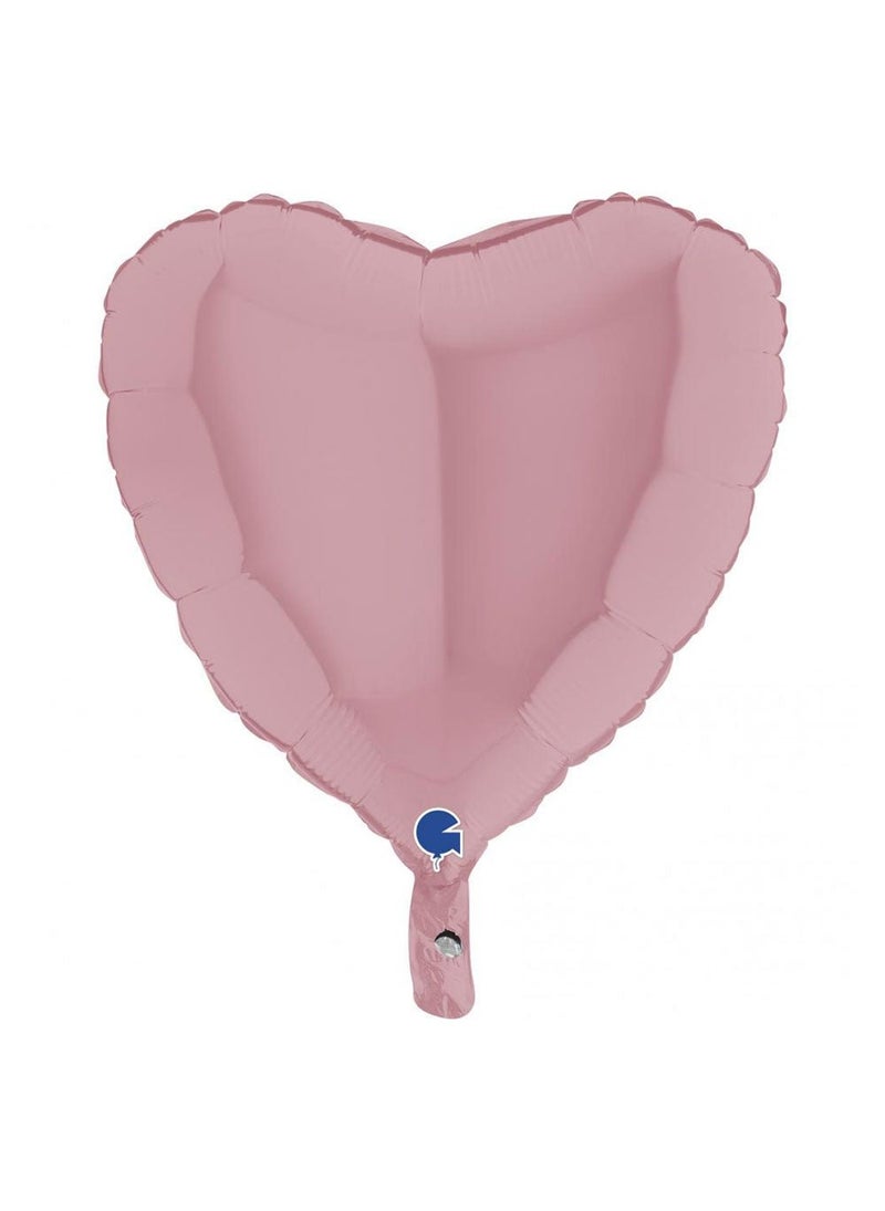 بالون من رقائق معدنية على شكل قلب بلون وردي باستيل مطفي 46 سم