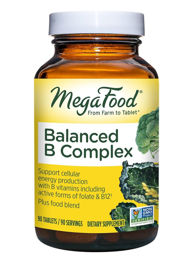 Mega Food Balanced B Complex Vitamin That Helps Support Cellular Energy 90 Tabs - Image 1