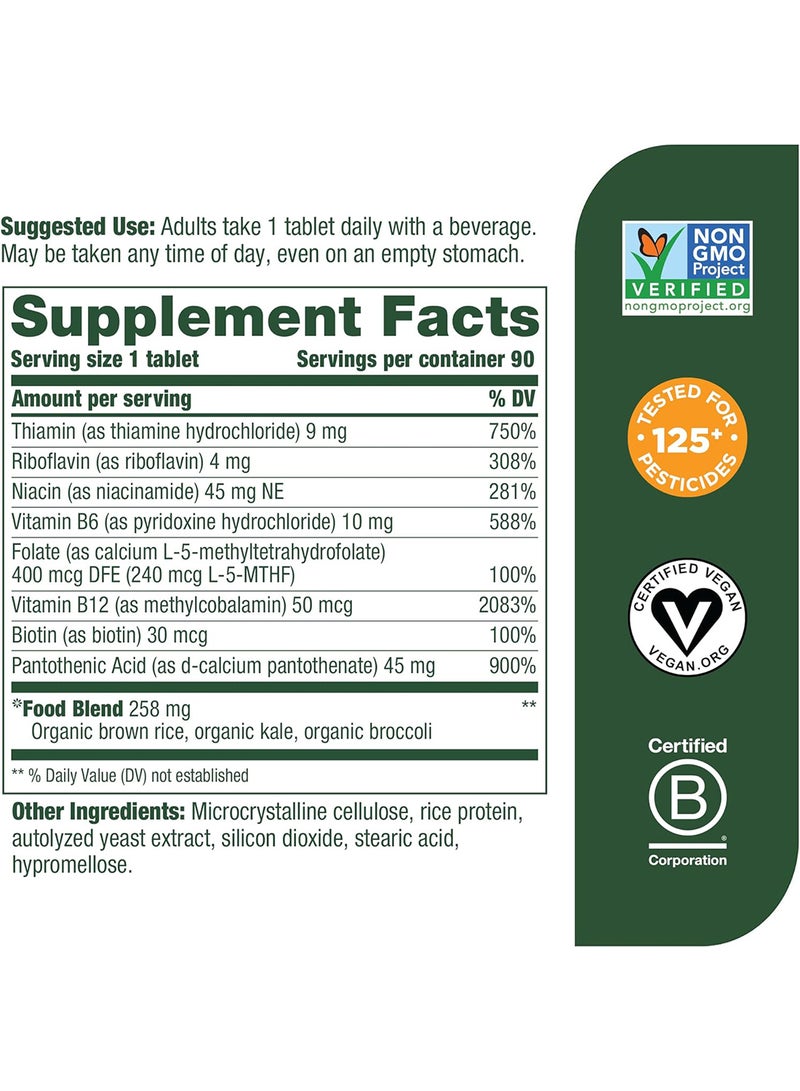 Mega Food Balanced B Complex Vitamin That Helps Support Cellular Energy 90 Tabs - Image 2