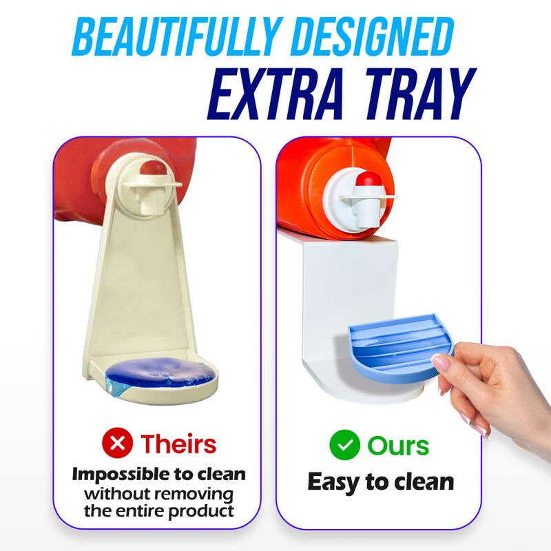Simplation [2 Pack] Laundry Detergent Cup Holder, Detergent Drip Catcher (Upgraded Drip Tray), No More Mess or Leaks, Slide_Style - Image 3