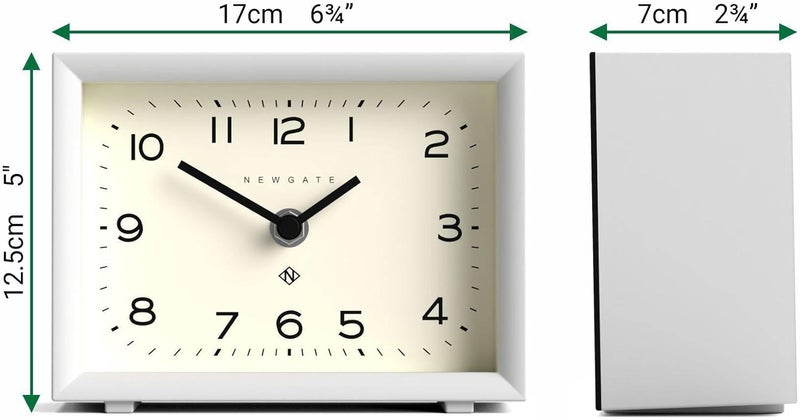 NEWGATE ® Henry Desk Clock | Contemporary Rectangular Design | White | Easy to Read nunbers | Modern Style for Desk, Table top, Shelf or Bedside - Image 4