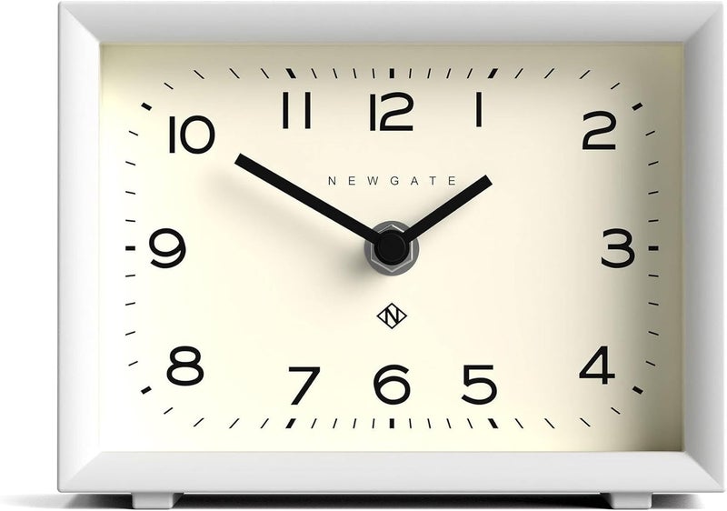 NEWGATE ® Henry Desk Clock | Contemporary Rectangular Design | White | Easy to Read nunbers | Modern Style for Desk, Table top, Shelf or Bedside - Image 1