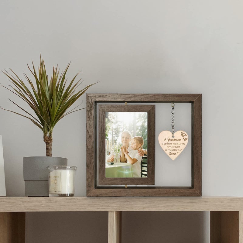 EYITUPC A Grandchild is Someone Who Reaches for Your Hands but Touches Your Heart Picture Frame First Time Grandparents Gifts, Display Two 4x6 Inch - Image 5