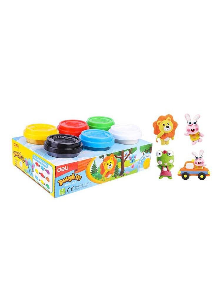 Deli 6-Piece Dough It Soft Clay Set Multicolour - Image 3